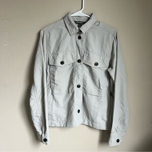 Eddie Bauer nylon taupe button down